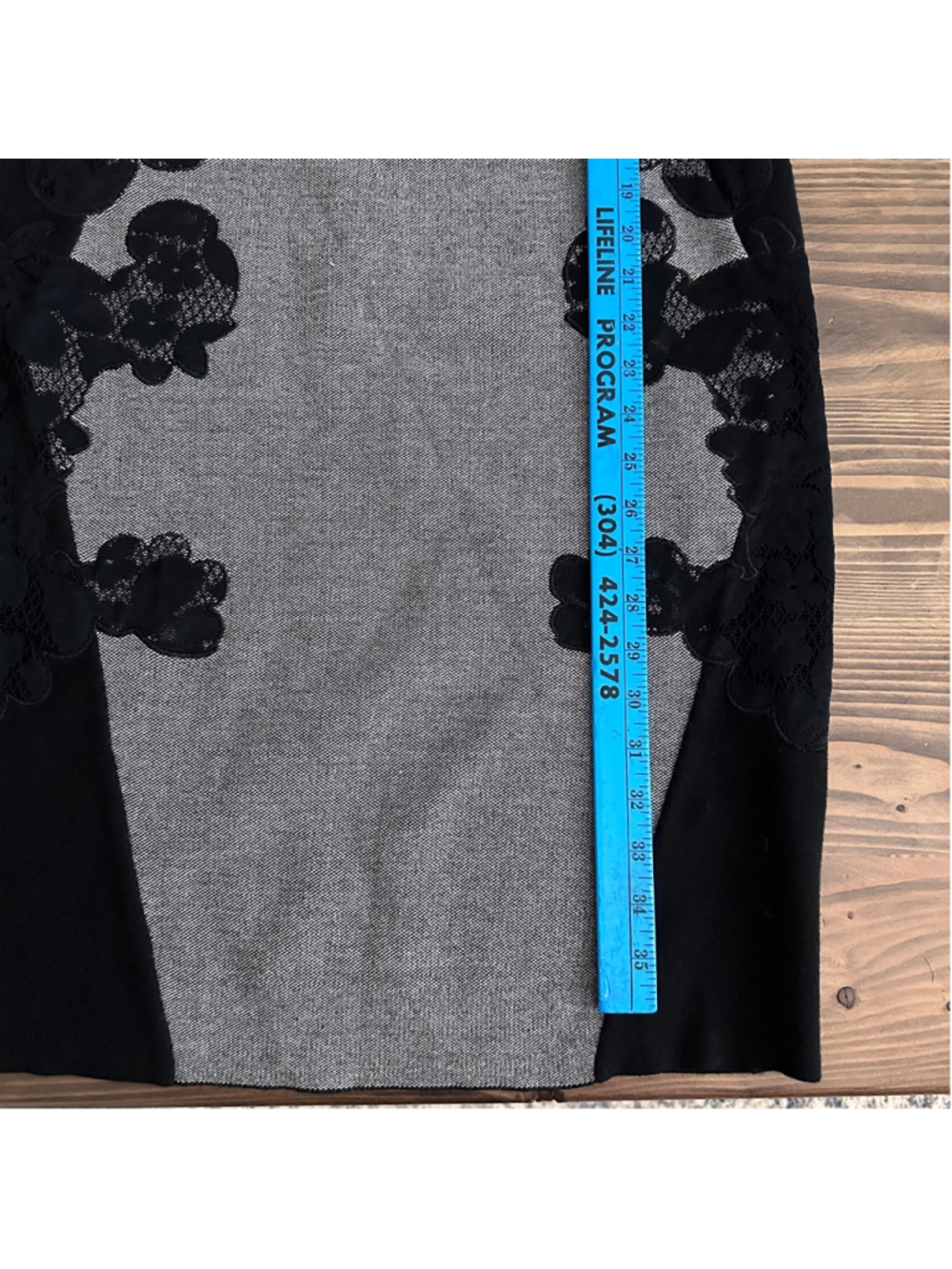 Katherine Barclay Black Gray Lace Dress L Sleeveless - Picture 11 of 11